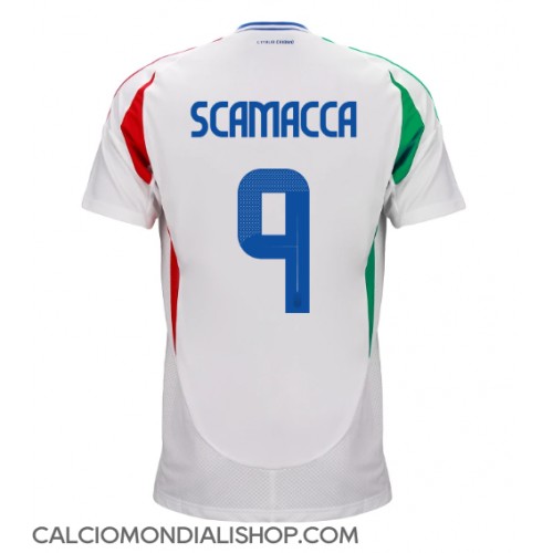 Maglie da calcio Italia Gianluca Scamacca #9 Seconda Maglia Europei 2024 Manica Corta